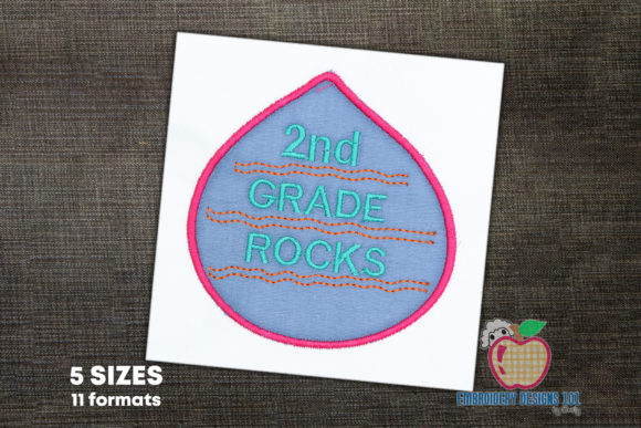 2nd Gade Rocks School Applique: A Bold Choice for Boutique Embroidery