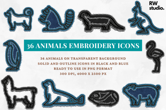 36 Animals Embroidery Icons Clipart Review for Small Business Merch