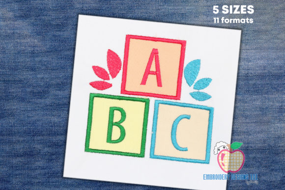 Applique Design of ABC Blocks Review for Craft Fair Products