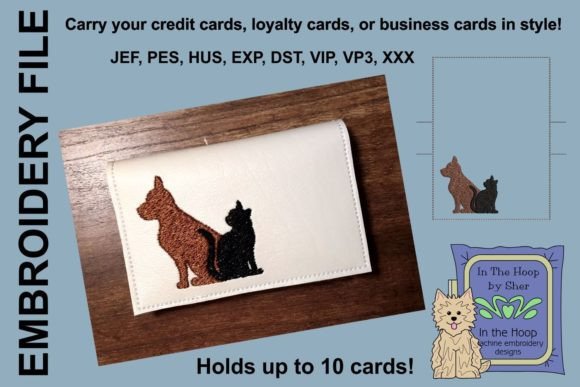 Cat and Dog Credit Card: A Playful Embroidery Design for Boutique Sweatshirts