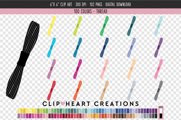 Embroidery Thread Clip Art - 100 Colors Review