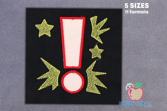 Exclamation Mark Applique: A Bold Embroidery Statement