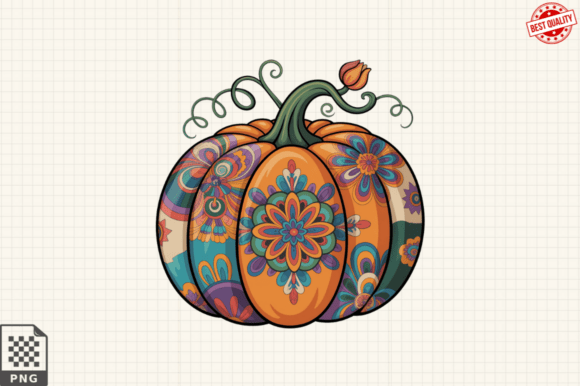 Faux Embroidery Fall Pumpkin Clipart PNG Review for Small Business Merch