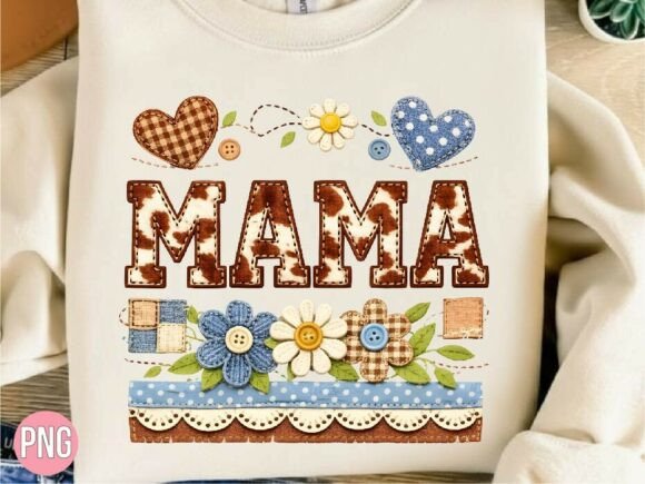 Mama Cow Print Floral Faux Embroidery Design Review