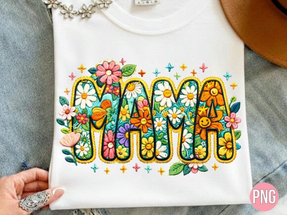 Mama Floral Embroidery 3D Effect PNG Review for Boutique Sweatshirts