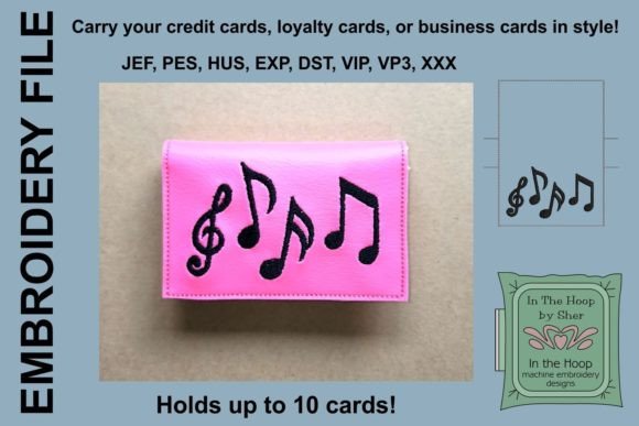 Music Notes Credit Card Wallet Embroidery Design Review