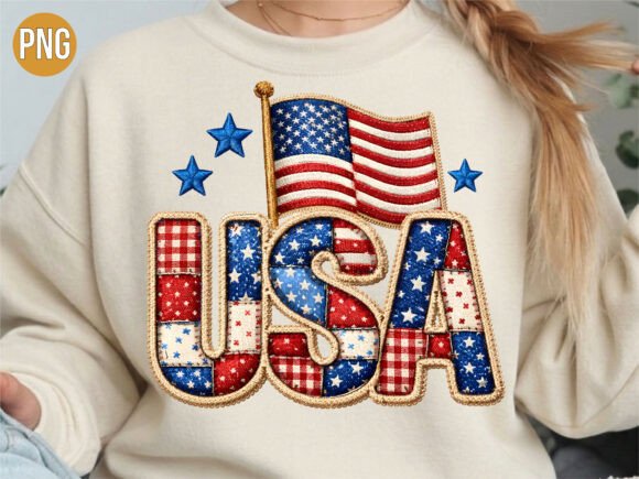 Patriotic USA Patch Flag Embroidery PNG Review for Seasonal Creations