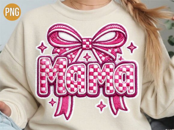 Pink Mama Bow Embroidery Coquette PNG Review for Craft Fair Success