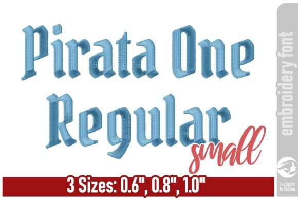 Pirata One Blackletter Font - Small Review for Embroidery Projects