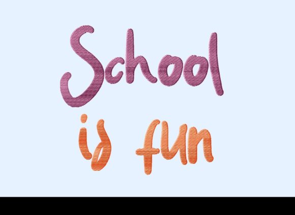 School is Fun Embroidery Design Review for Small Business Merch